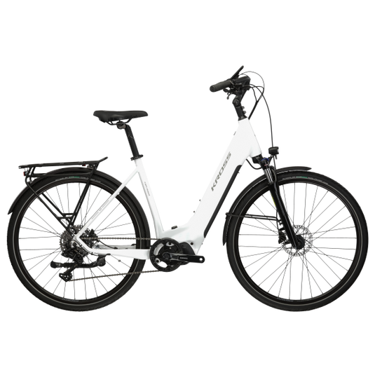 Kross e-trekking bike trans hybrid 5.0 ls - 28 inch - frame l (19 inch) - wit
