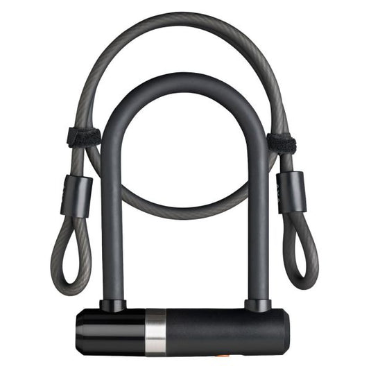 Axa beugelslot newton mini + kabel 100 8 - zwart