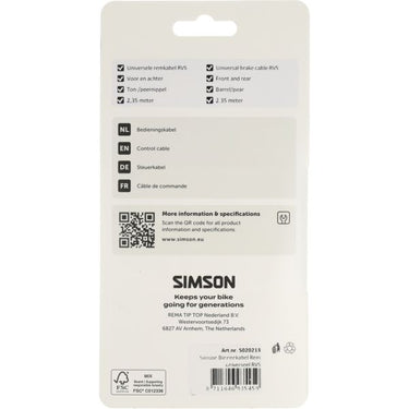 Simson rem binnenkabel universeel rvs