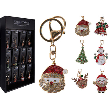 Sleutelhanger kerstfiguur 6ass