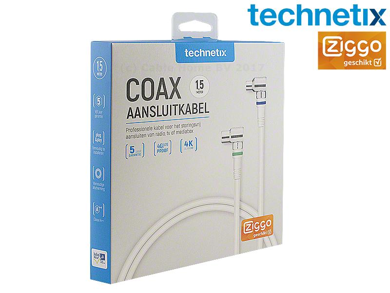 Afbeelding laden in galerijviewer, Enzo technetics coax aansluitkabel 1,5m compleet haakse plug - 2075010
