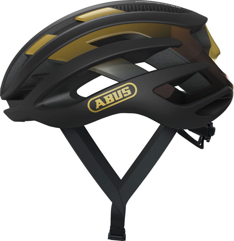Afbeelding laden in galerijviewer, Abus helm AirBreaker Zwart Goud L 59-61cm
