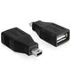Delock usb 2.0-a female naar mini usb male adapter (zwart)
