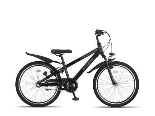 Altec attack mtb 24 inch jongens 3v v-brakes zwart