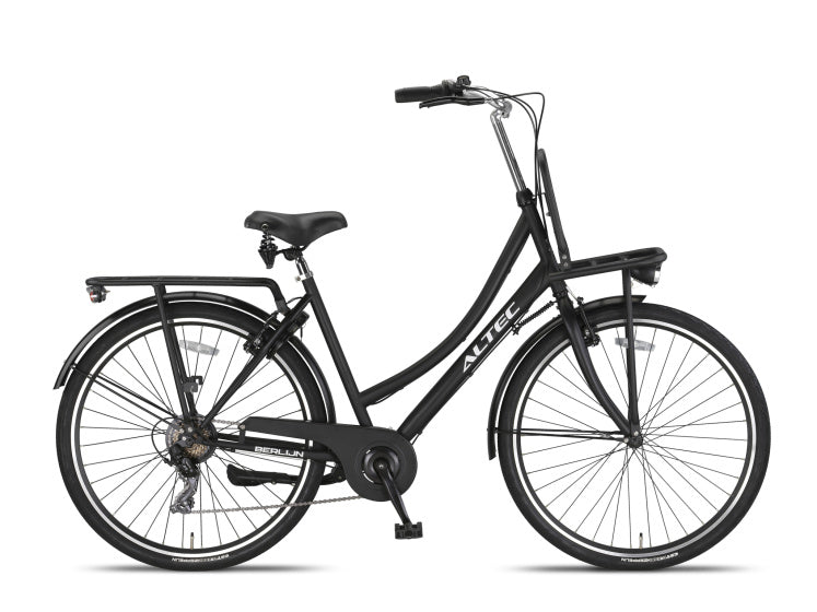 Afbeelding laden in galerijviewer, Altec berlijn 28 inch 53 cm dames 7v v-brakes matzwart
