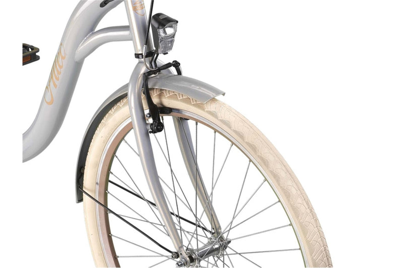 Afbeelding laden in galerijviewer, Altec sweet moederfiets 28 inch 56 cm dames 3v rollerbrake zilver
