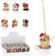 Home styling kersthanger hond en kat met kerstmuts polystone h6cm