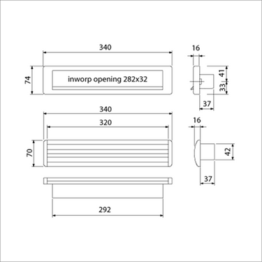 Ami briefplaat tochtklep ep 965 f1 schachtdelen deurdikte 24 climate comfort - 400528
