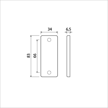 Ami rechthoek rozet 4 rh blind f-2 - 226401