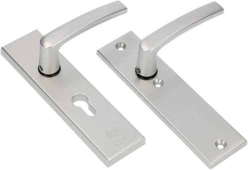 Ami veiligheidsbeslag 193*50 buiten profielcilinder 55 binnen blind + deurkruk 332 f1 deurdikte 38 42 mm - 821236