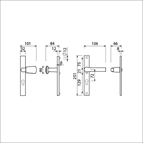 Afbeelding laden in galerijviewer, Ami veiligheidsbeslag 251 32 profielcilinder 72 kn 166 re f1 a z 379 rotaveer 251 32 profielcilinder 72 deurdikte 53 57 mm - 840284
