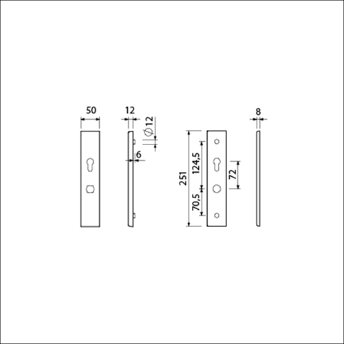 Ami veiligheidsbeslag 251 50 buiten en binnen f1 profielcilinder 72 omkeer 2gts deurdikte 38 42 mm - 803163