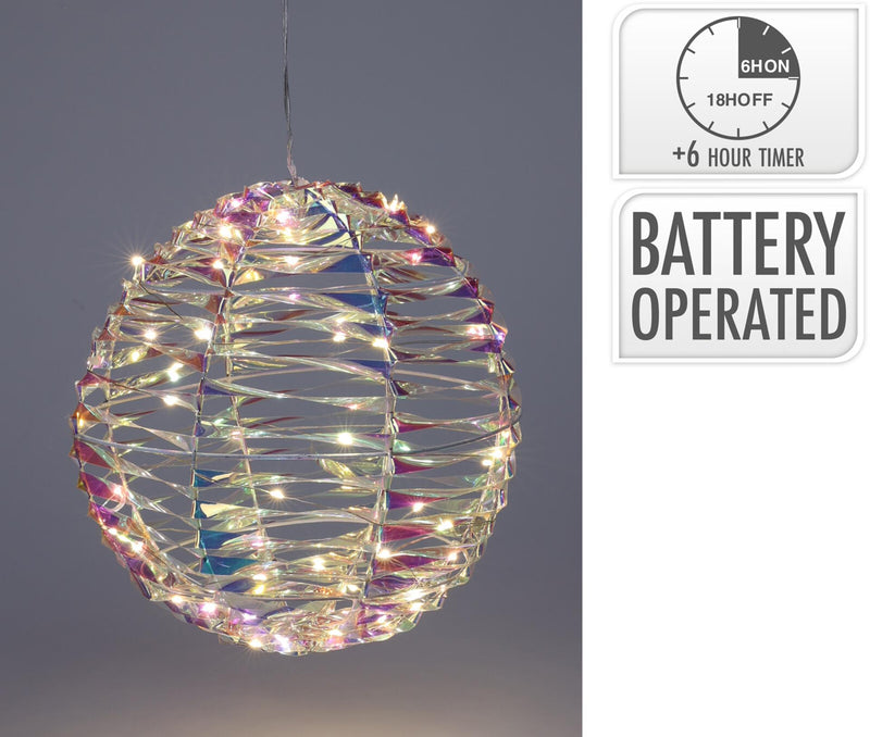 Afbeelding laden in galerijviewer, Home styling bal 25cm 40 led shiny rainbow
