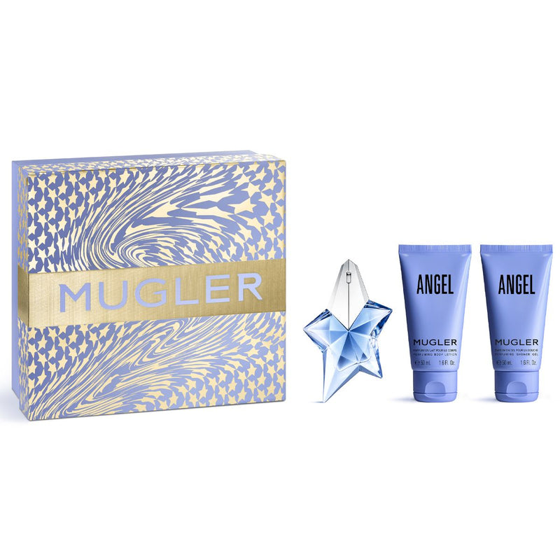 Afbeelding laden in galerijviewer, Thierry mugler angel geschenkset eau de parfum 25ml + bodylotion 50ml + douche 50ml dames
