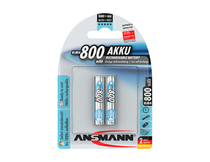 Ansmann batterijen nimh accu micro aaa 800 mah - 2 stuks