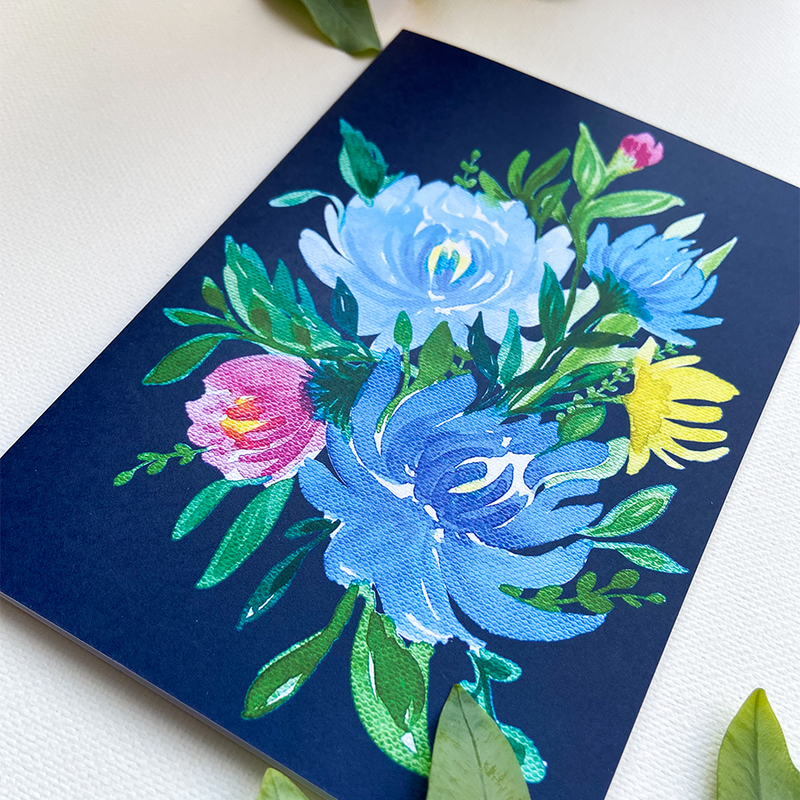 Afbeelding laden in galerijviewer, Art by andu wenskaart blue bundle
