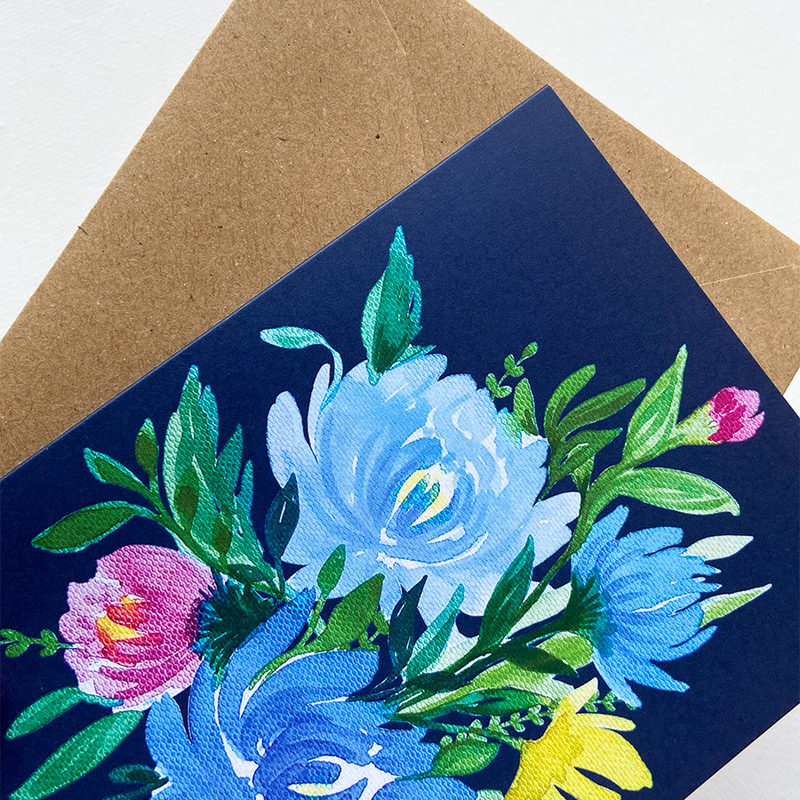 Afbeelding laden in galerijviewer, Art by andu wenskaart blue bundle

