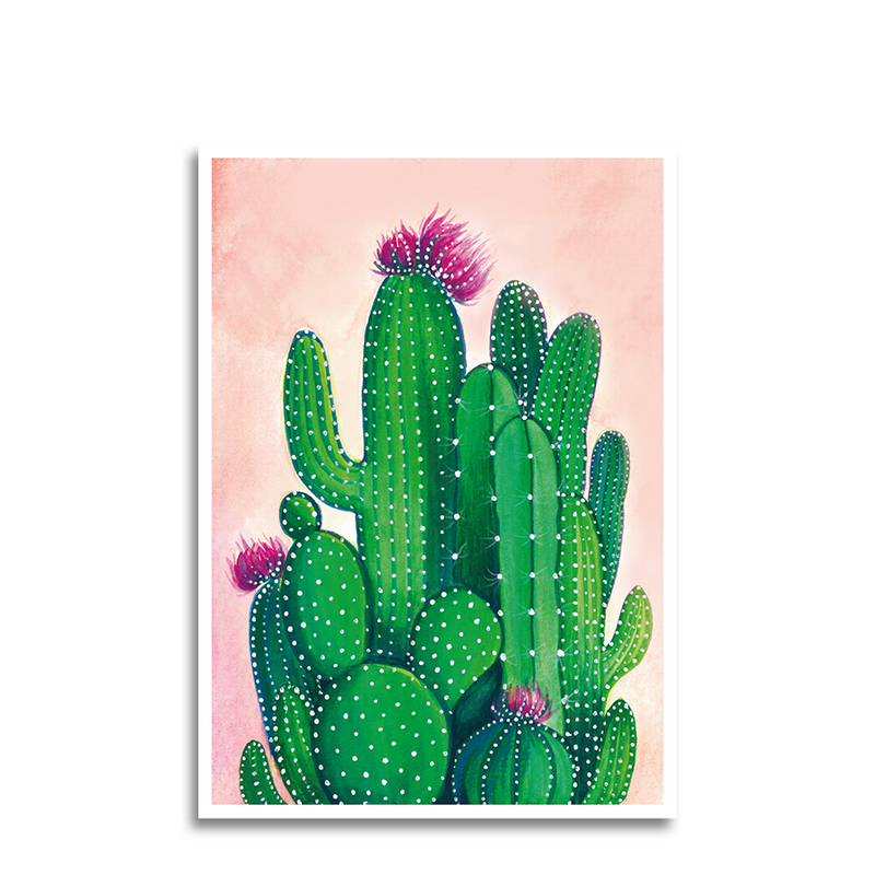 Afbeelding laden in galerijviewer, Art by andu wenskaart cactuses
