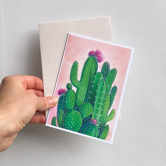 Art by andu wenskaart cactuses