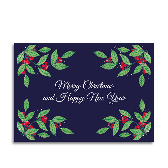 Art by andu wenskaart christmas blue