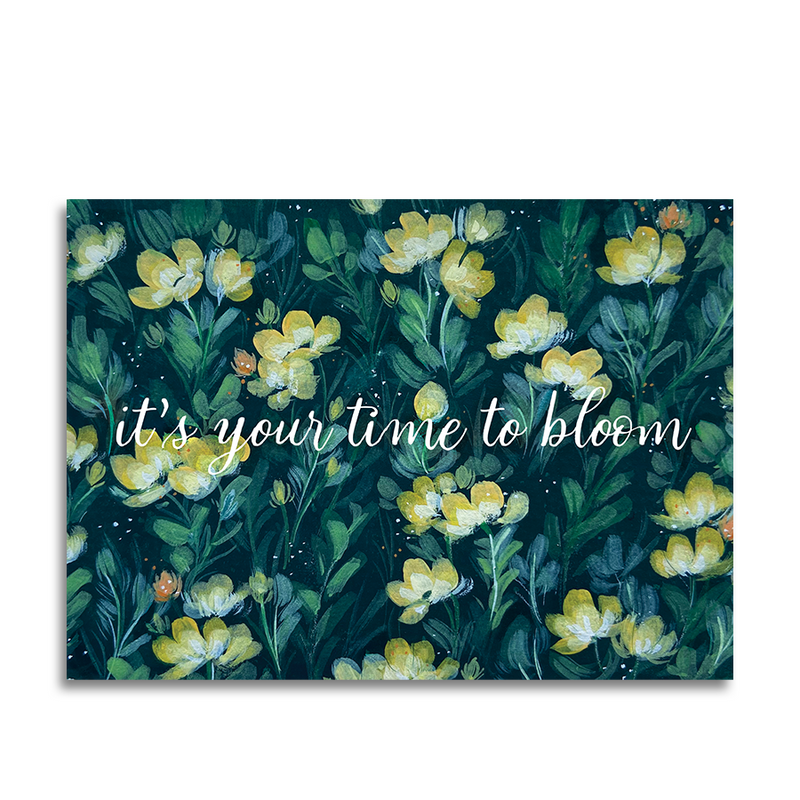 Afbeelding laden in galerijviewer, Art by andu wenskaart it's your time to bloom
