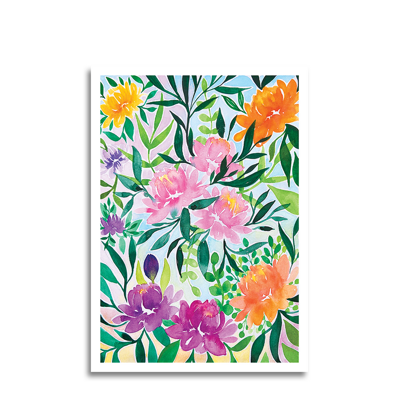 Afbeelding laden in galerijviewer, Art by andu wenskaart jungle flowers
