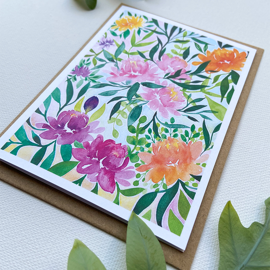 Art by andu wenskaart jungle flowers