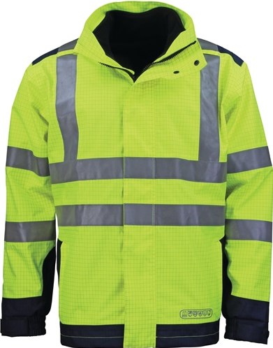 Asatex weer-, vlam- veiligheidsjack | maat xxxl | geel blauw | 98 % polyester 2 % carbon | 1 stuk - 3850g xxxl 3850g xxxl