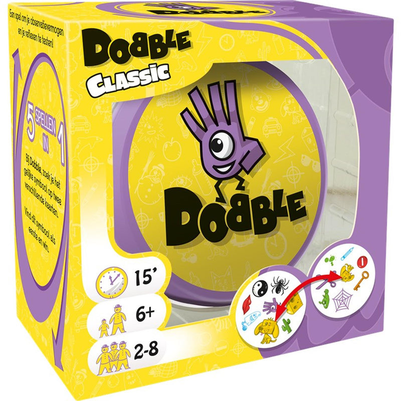 Afbeelding laden in galerijviewer, Zygomatic board game studio dobble classic – nederlandstalig kaartspel voor 2 tot 8 spelers - leuk familiespel vanaf 6 jaar - het razendsnelle zoekspel voor het hele gezin
