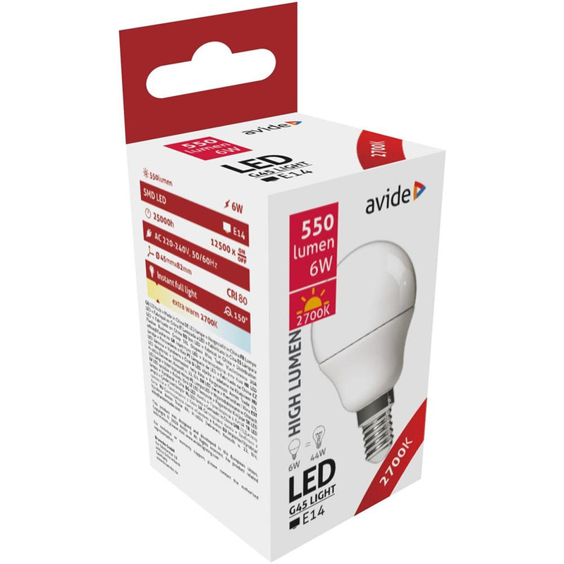 Afbeelding laden in galerijviewer, Avide ledmini globe lamp 6w e14 fitting, 2700k extra warmwit, 550 lumen a+
