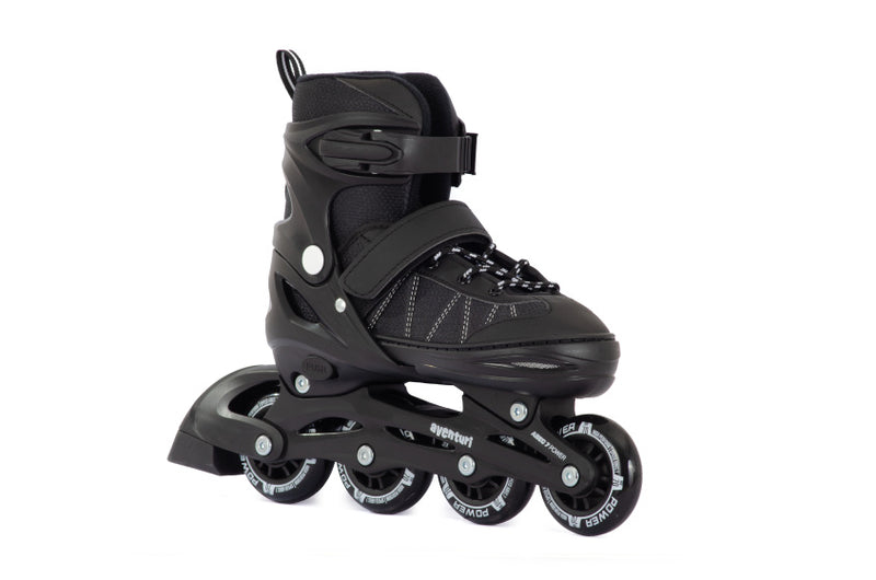Afbeelding laden in galerijviewer, Aventuri verstelbare inline skates semi-softboot zwart maat 34-37 (m)
