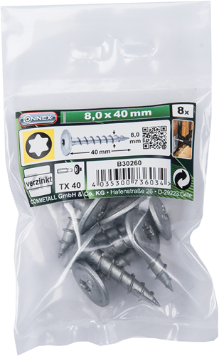 Afbeelding laden in galerijviewer, Connex paalschroef tx40 8x40 vz bag 8st - b30260

