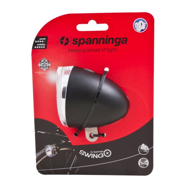 Afbeelding laden in galerijviewer, Spanninga swingo koplamp zwart batt. kaart
