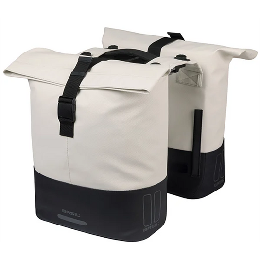 Basil b.v. dubbele fietstas basil cove mik 28-32l 14 x 29 x 36 cm - wit zwart