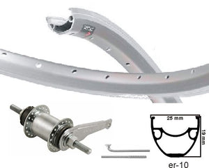 Kgs achterwiel 28 inch (622) alu velg mach zilver ventura remnaaf