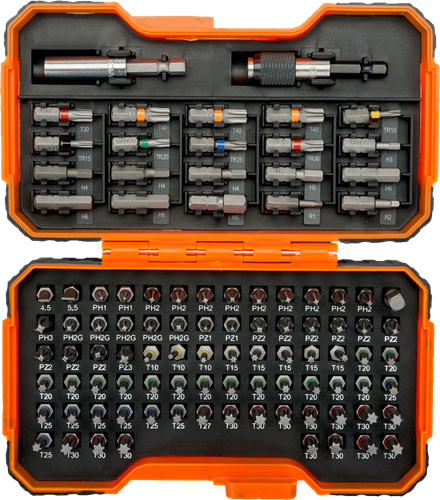 Bahco 59 s100bc-ip bitset, 100-delig voor gleuf-, phillips®, pozidriv®, hexagon, robertson en torx® - 59 s100bc