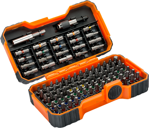 Afbeelding laden in galerijviewer, Bahco 59 s100bc-ip bitset, 100-delig voor gleuf-, phillips®, pozidriv®, hexagon, robertson en torx® - 59 s100bc
