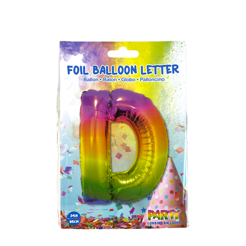 Afbeelding laden in galerijviewer, Ballon folie letter d rainbow 86cm

