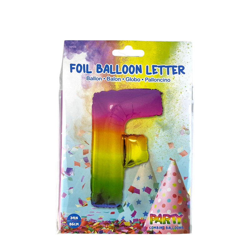 Afbeelding laden in galerijviewer, Ballon folie letter f rainbow 86cm
