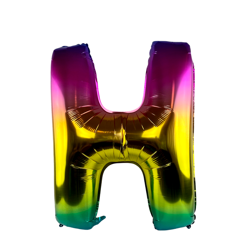 Afbeelding laden in galerijviewer, Ballon folie letter h rainbow 86cm
