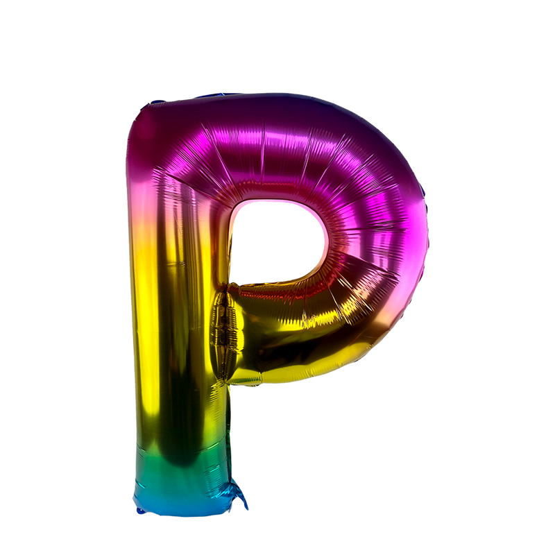 Afbeelding laden in galerijviewer, Ballon folie letter p rainbow 86cm
