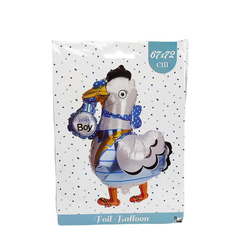 Afbeelding laden in galerijviewer, Ballon folie ooievaar baby boy 67x72cm
