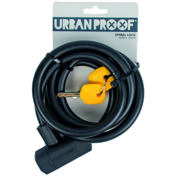 Afbeelding laden in galerijviewer, Urbanproof spiraalslot 12mm*150cm zwart
