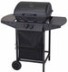 Vaggan 2-pits barbecue op wielen 100 cm RVS zwart