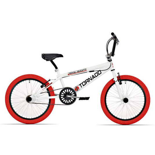 Royal bmx fiets -bugatti tornado freestyle 20 inch - wit met rode banden