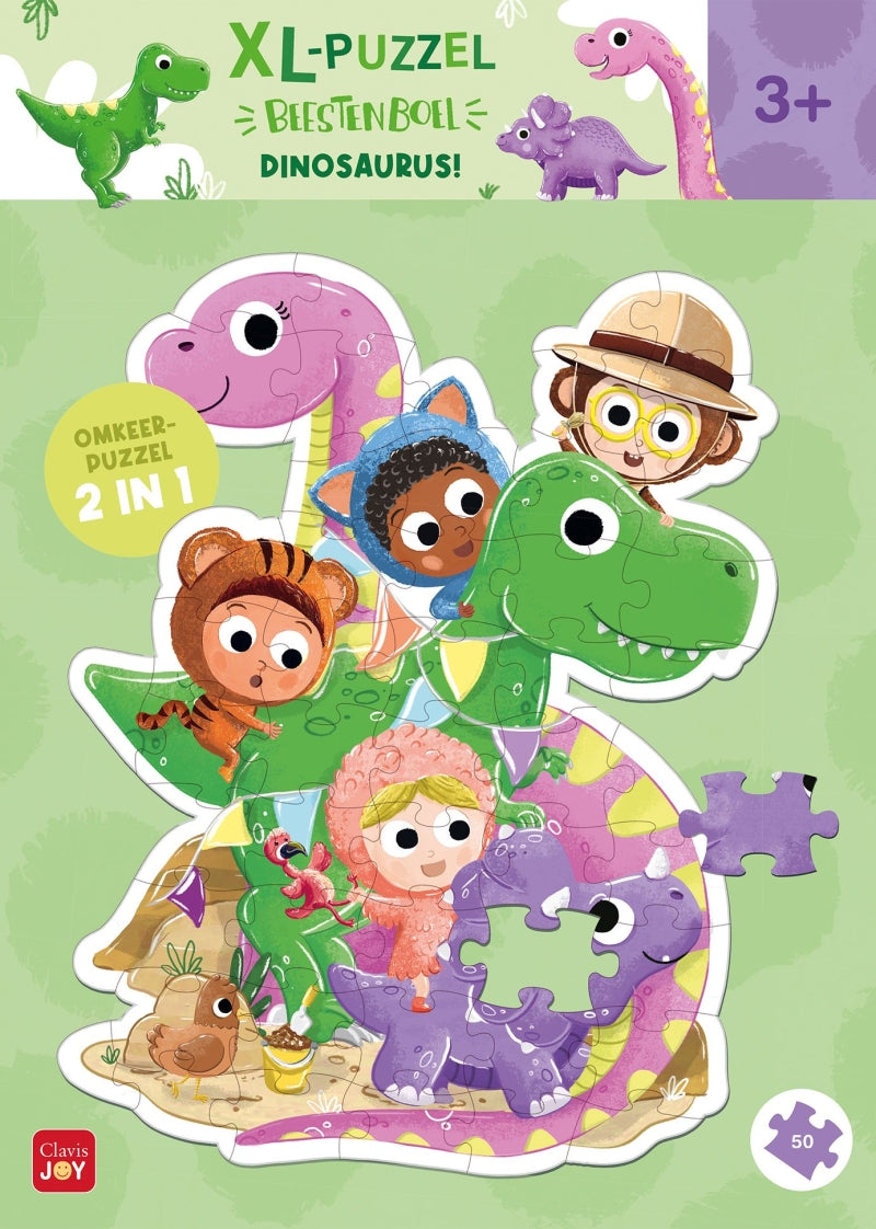 Afbeelding laden in galerijviewer, Clavis beestenboel xxl puzzel - dinosaurus!
