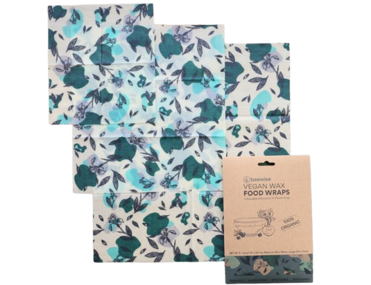 Beewise vegan food wraps - set van 3 - blauw