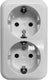 Enzo benson opbouw stopcontact ra dubbel wit - 4650082