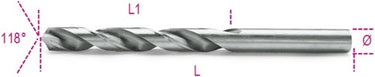 Beta spiraalboren, korte uitvoering hss volledig geslepen glimmende afwerking 412 3,00 - 004120064