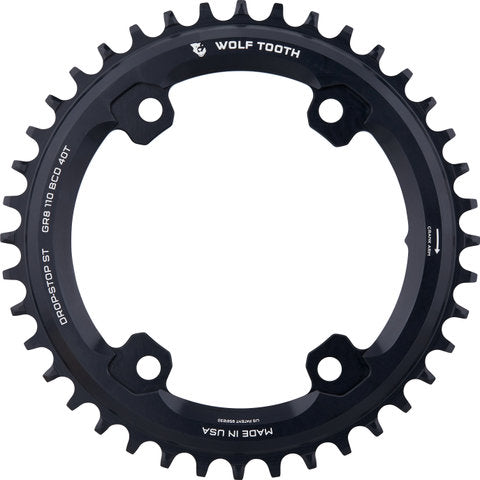 Wolf tooth components 110 bcd asymmetric 4-arm chainring shimano grx for hg+ 12-speed chain